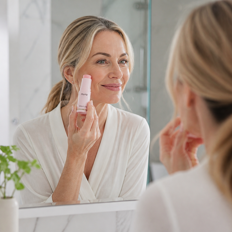 Donna allo specchio con nura WandLift